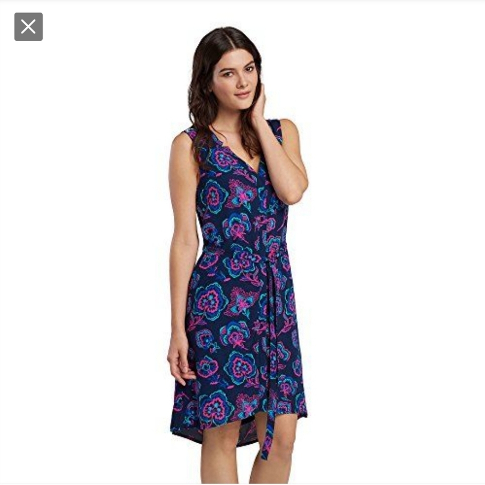 Nwt Hatley split neck shirtdress navy floral size XS
